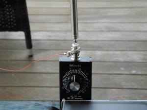 Close up of counterpoise connection to the whip.