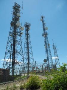 Microwave relay towers on Broken Back Ridge.
